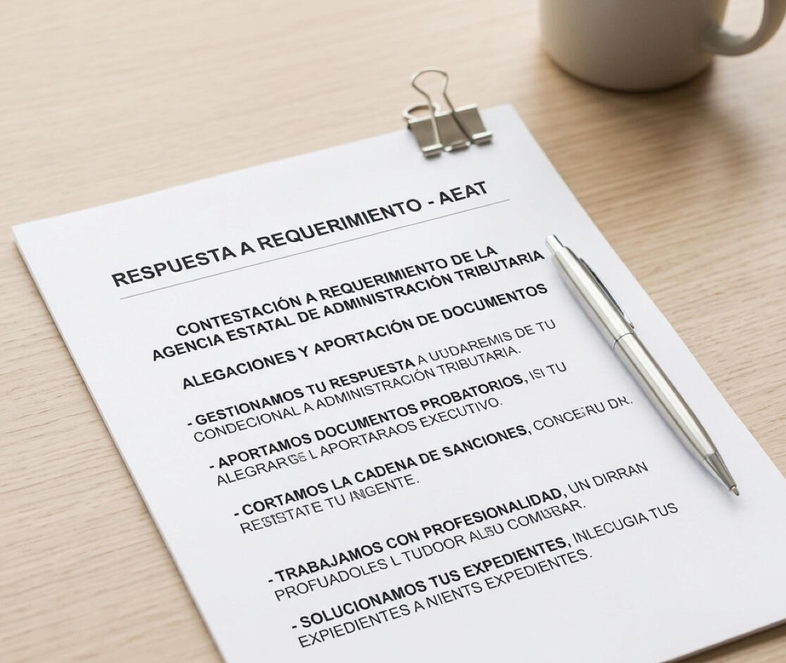 Respuesta a Requerimientos de Hacienda ¿Has recibido una notificación? Respondemos por ti ante la AEAT aportando contratos, nóminas y justificantes bancarios para cerrar tu expediente sin sanciones.